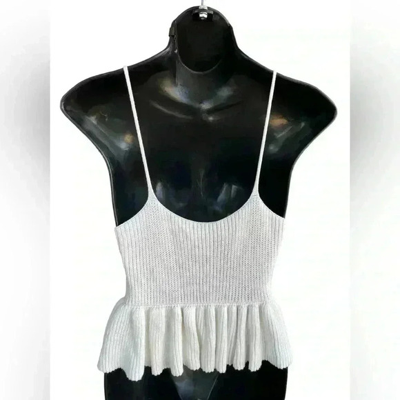 Unbranded women’s Sleeveless knit ruffle hem, tank tops v neck crop vest sweater - Picture 6 of 7
